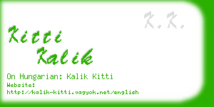 kitti kalik business card